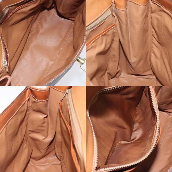 CELINE Macadam Canvas Hand Bag Pvc Leather Brown Gold - Picture 12 of 13